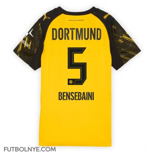 Camiseta Borussia Dortmund Ramy Bensebaini #5 Primera Equipación para mujer 2025-26 manga corta